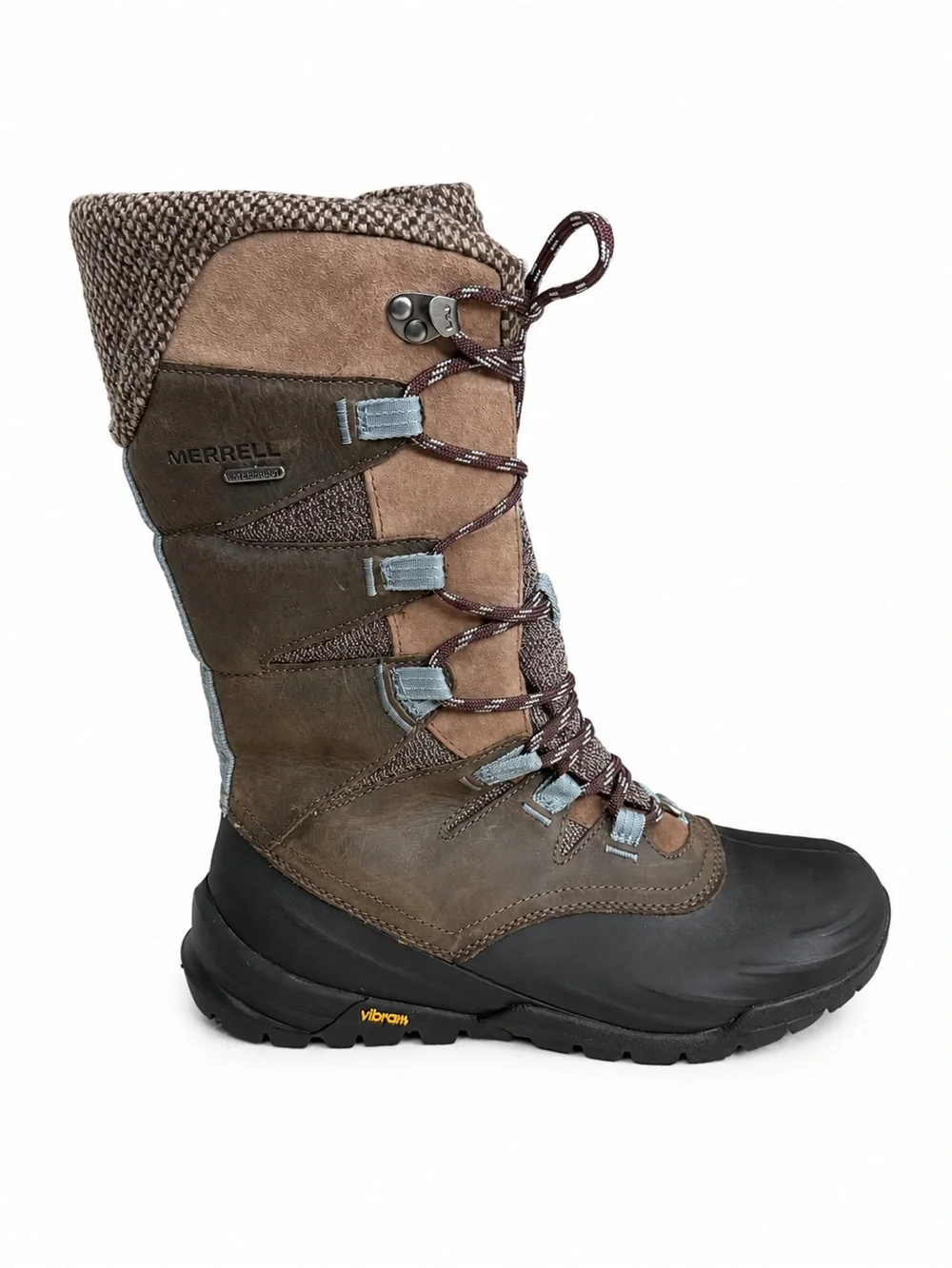 Merrell Thermo Aurora 2 Tall Waterproof Snow Boots Brown Vibram Sole Women’s 9